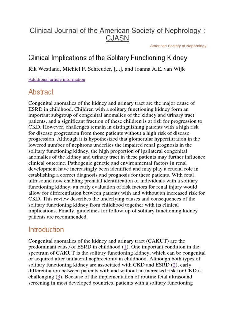 Clinical Journal of The American Society of Nephrology PDF Chronic