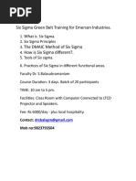 Six Sigma Green Belt Training For Emerson Industries. Wha The DMAIC Method of Six Sigma How Is Six Sigma Different?