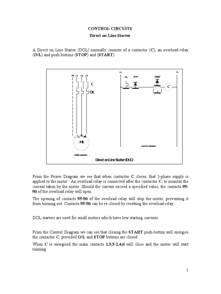 Direct On Line Starter | PDF | Relay | Electric Power