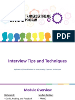 Certificate Program Interviewer Tips and Techniques 1