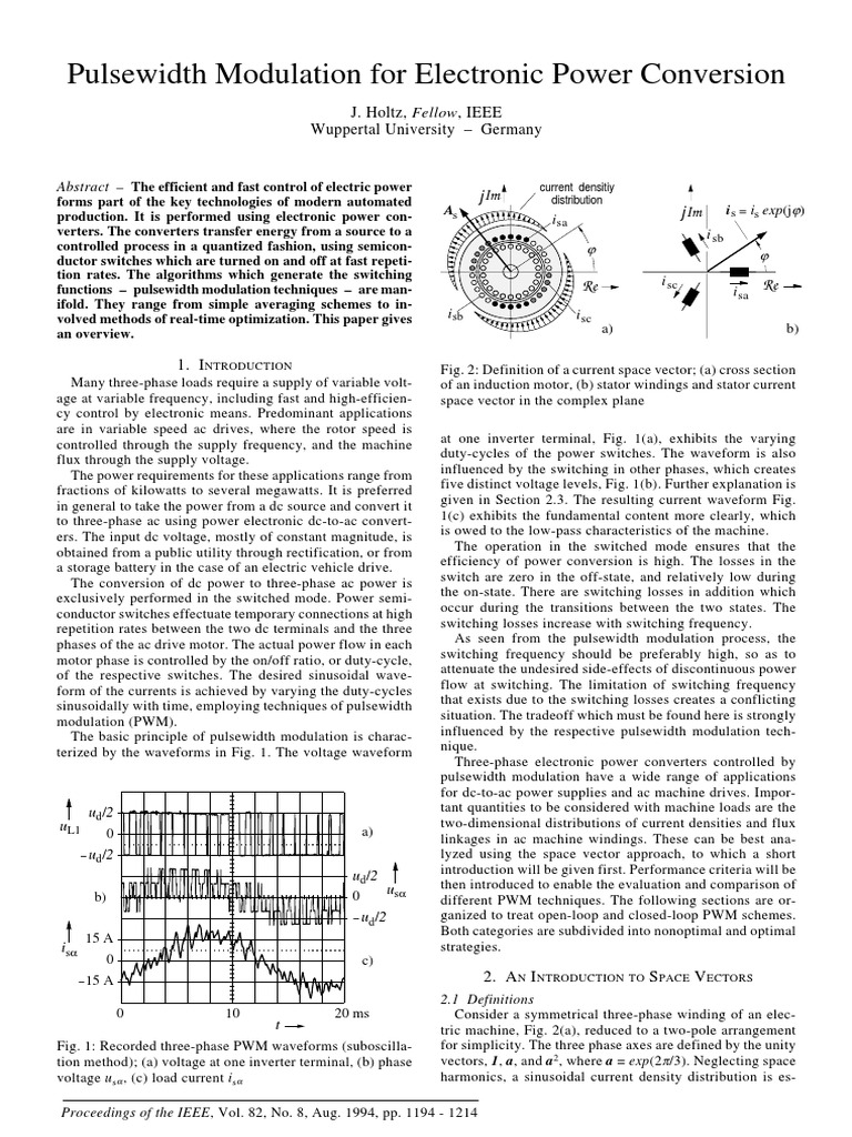 PWM Techniques for Power Conversion | PDF | Power Inverter ...