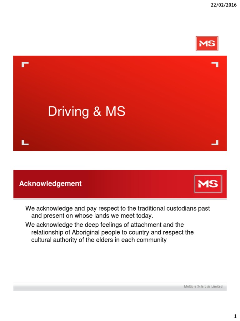 Driving Guidelines for MS Patients | PDF | Multiple Sclerosis | Vehicle ...
