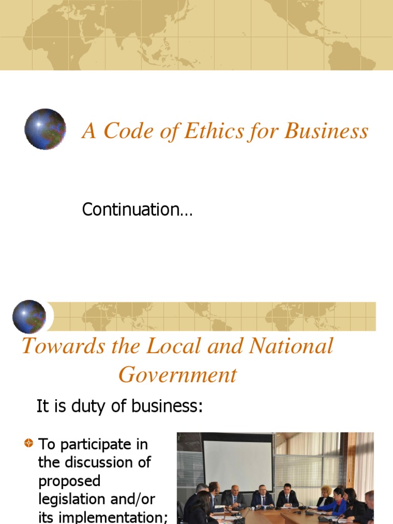 A Code of Ethics For Business | PDF