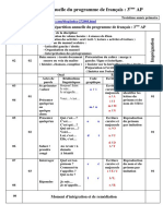 Répartition Annuelle Du Programme de Français 3ème AP