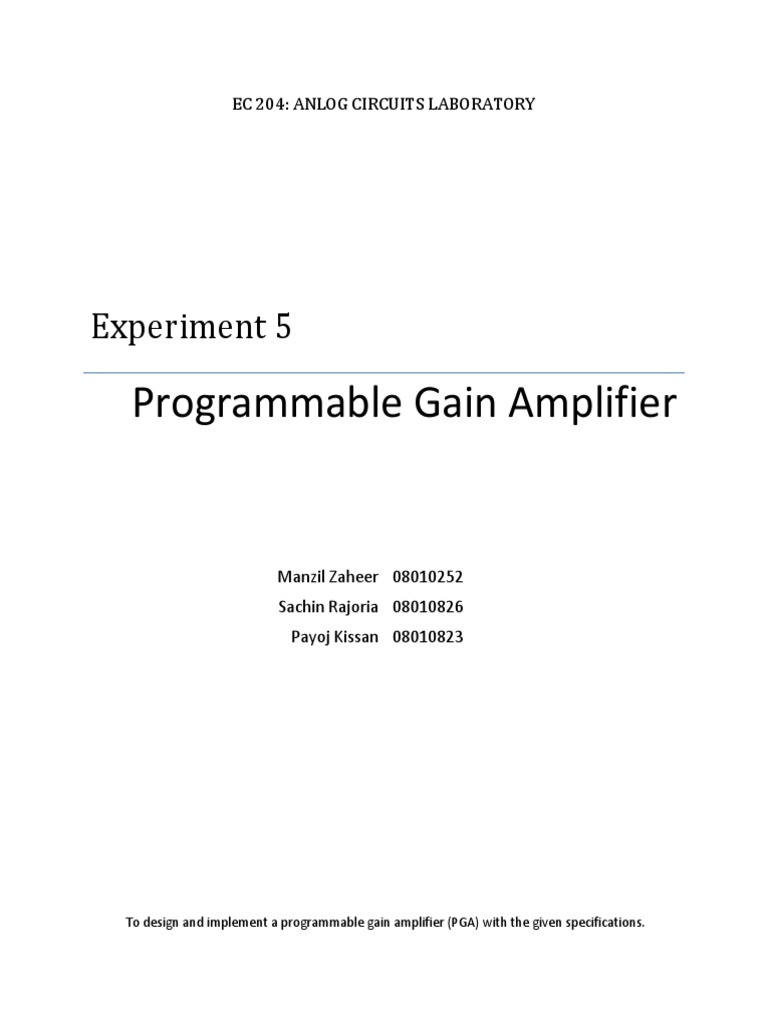 Easy Lab Amplifier Pdf Operational Amplifier Amplifier