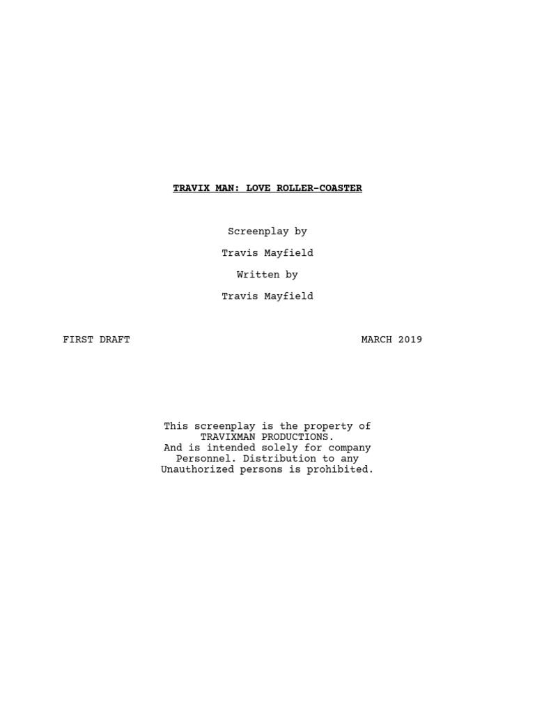 Travix Man: Love Roller-Coaster Script | PDF | Leisure
