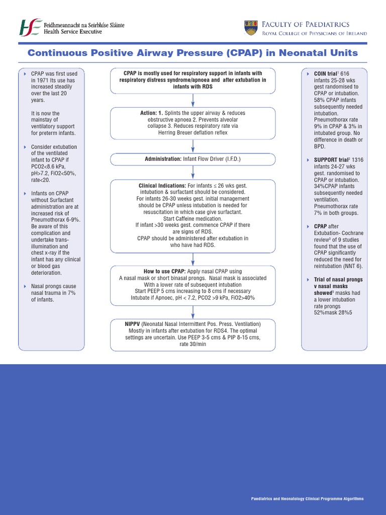 CPAP Guidelines for Neonates | PDF | Respiratory System | Medical ...