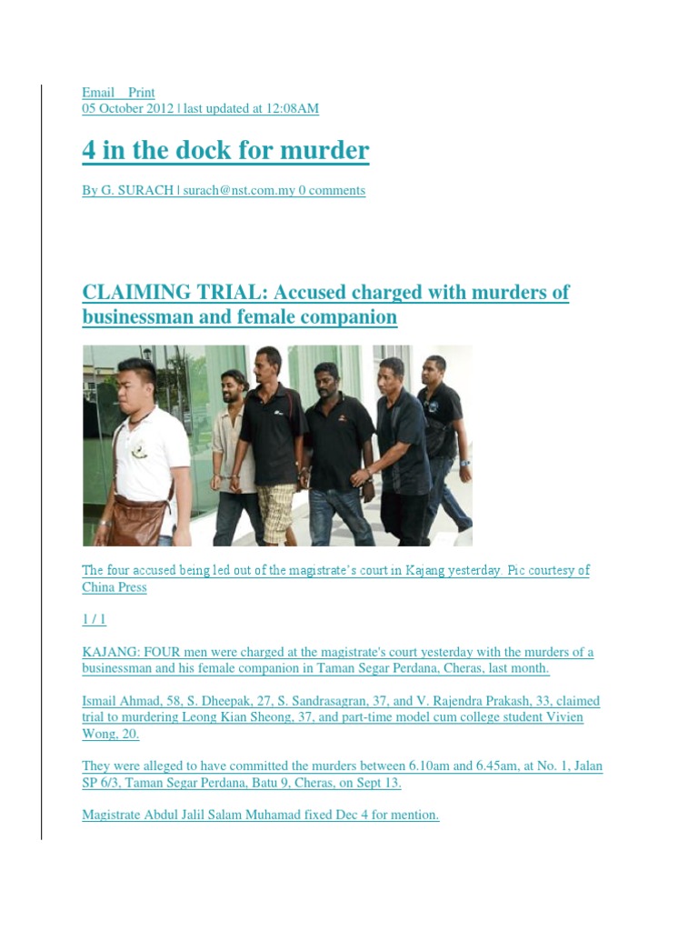Four Charged in Double Murder Case | PDF | Criminal Procedure | Law ...
