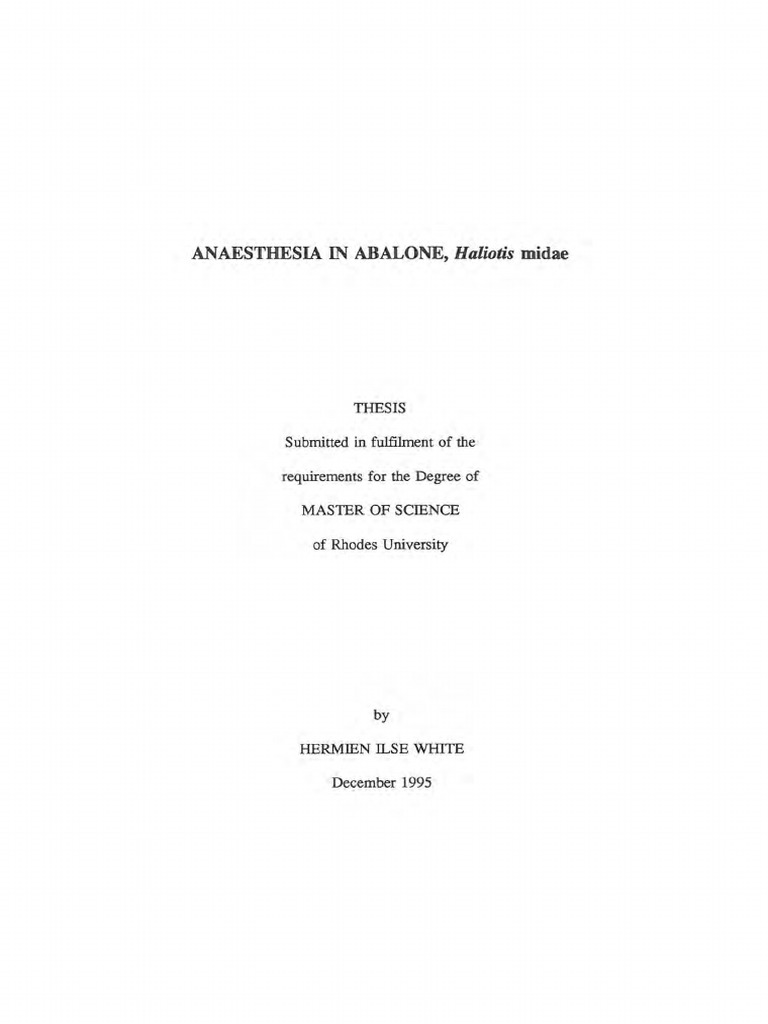 Anaesthetia and Abalone PDF | PDF | Acetylcholine | Muscle