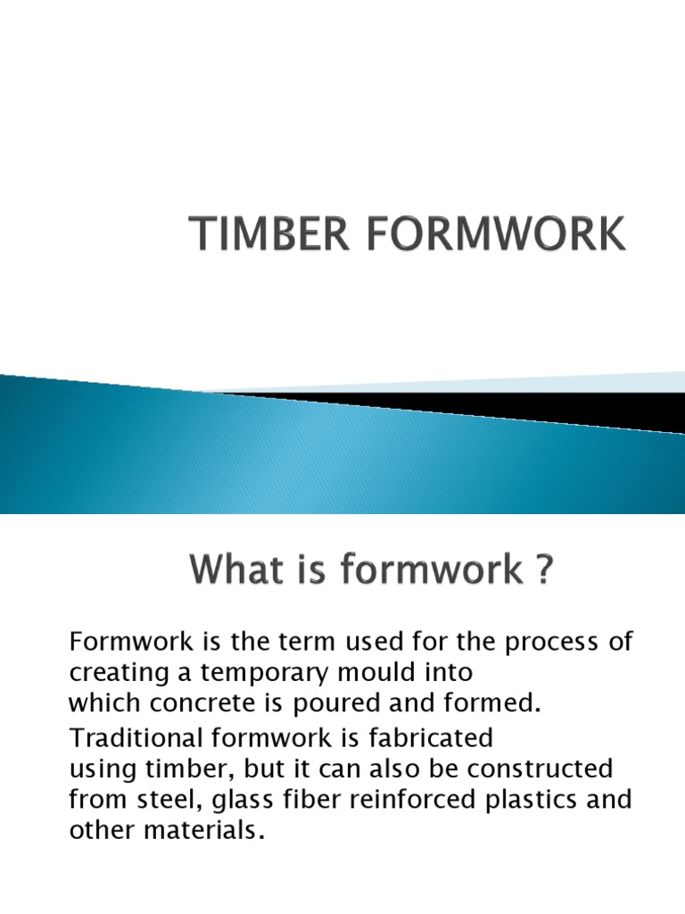 Timber Formwork in Construction | PDF