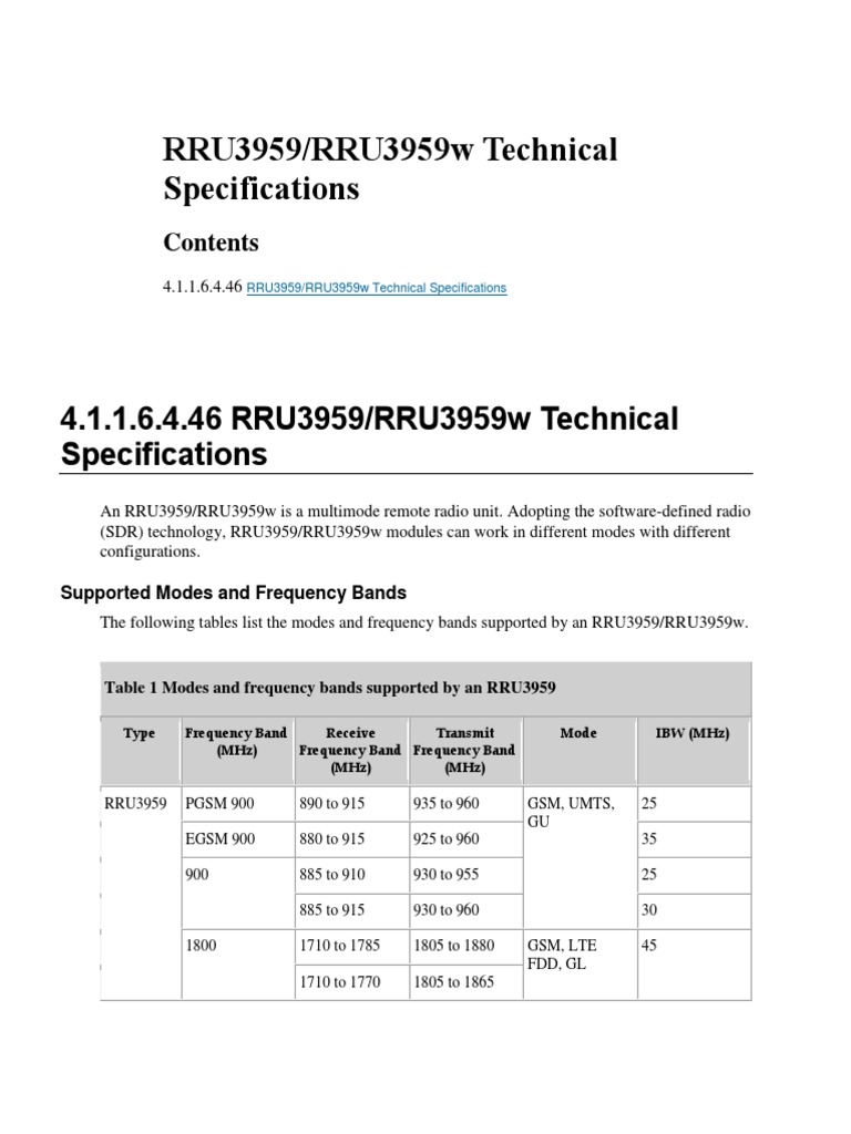 RRU | PDF | Lte (Telecommunication) | Gsm