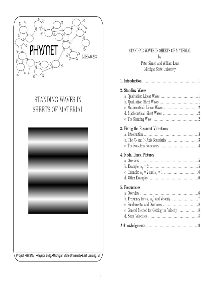 Standing Waves in Material Sheets | PDF | Waves | Normal Mode