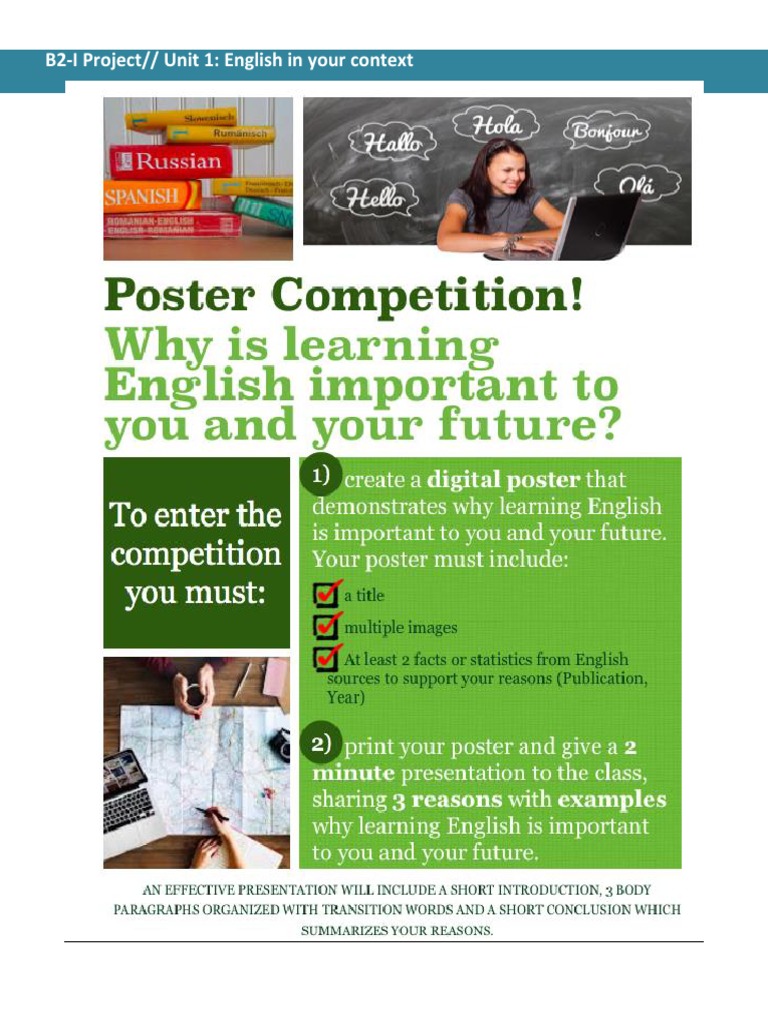 B2 I Project Unit 1 English In Your Context Pdf