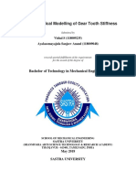 Mathematical Modelling of Gear Tooth Stiffness: Bachelor of Technology in Mechanical Engineering