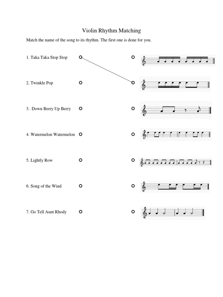 Violin Rhythm Matching Exercise | PDF