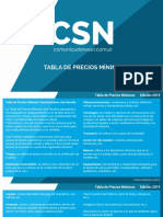 Tabla de Precios Minimos CSN 2019