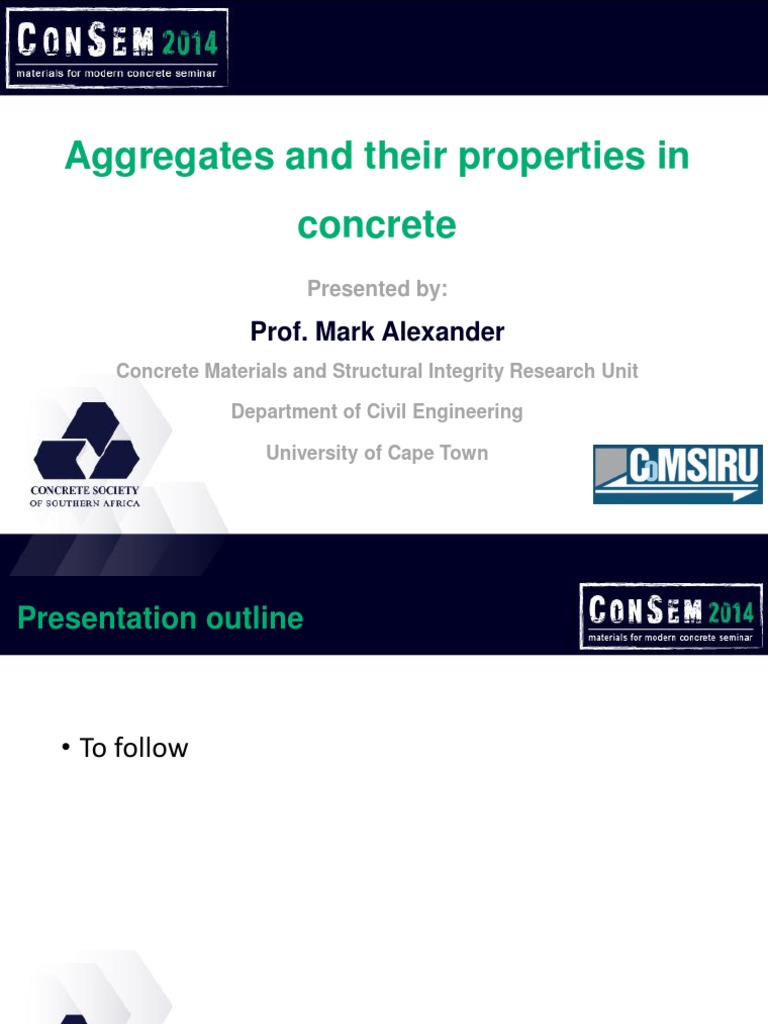 Aggregates And Their Properties In Concrete Presentation Mark