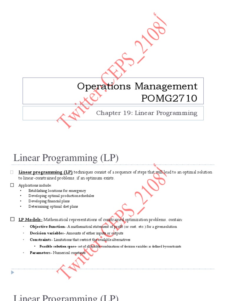 Ch9 LP | Download Free PDF | Mathematical Optimization | Linear Programming