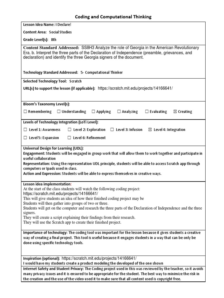 13 Coding Lesson Idea Template | PDF | Learning | Behavior Modification