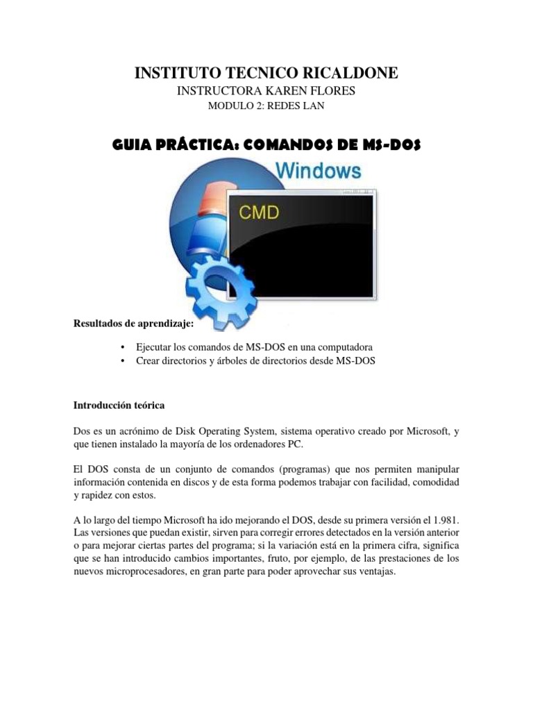 Comandos Básicos de MS-DOS y Archivos .bat | PDF | Dos | Archivo de ...