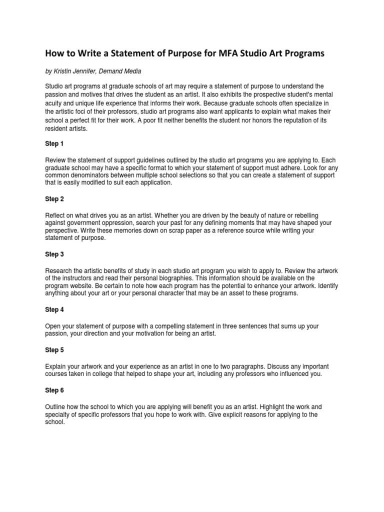 Statement of Purpose Guide | PDF
