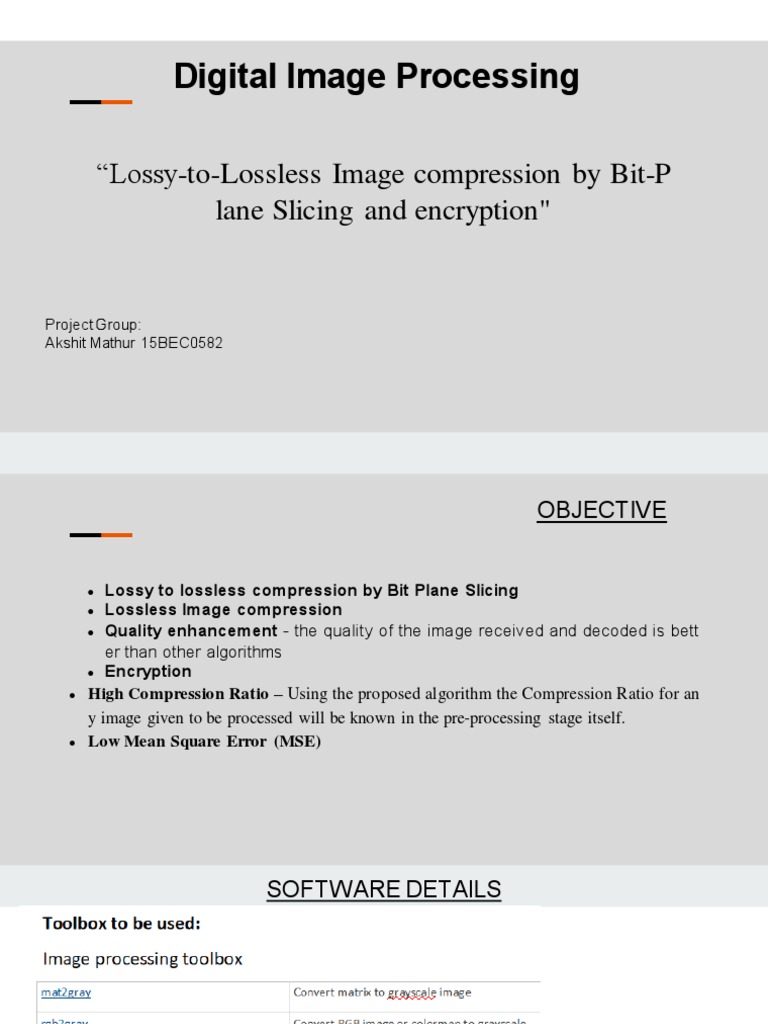 Digital Image Processing Lossy-to-Lossless Compression | PDF