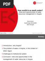 How Worth Is So Much Water?: Risks and Opportunities of Water Resources Management in Angola