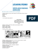 Explicador Pedro: revisão de conteúdos