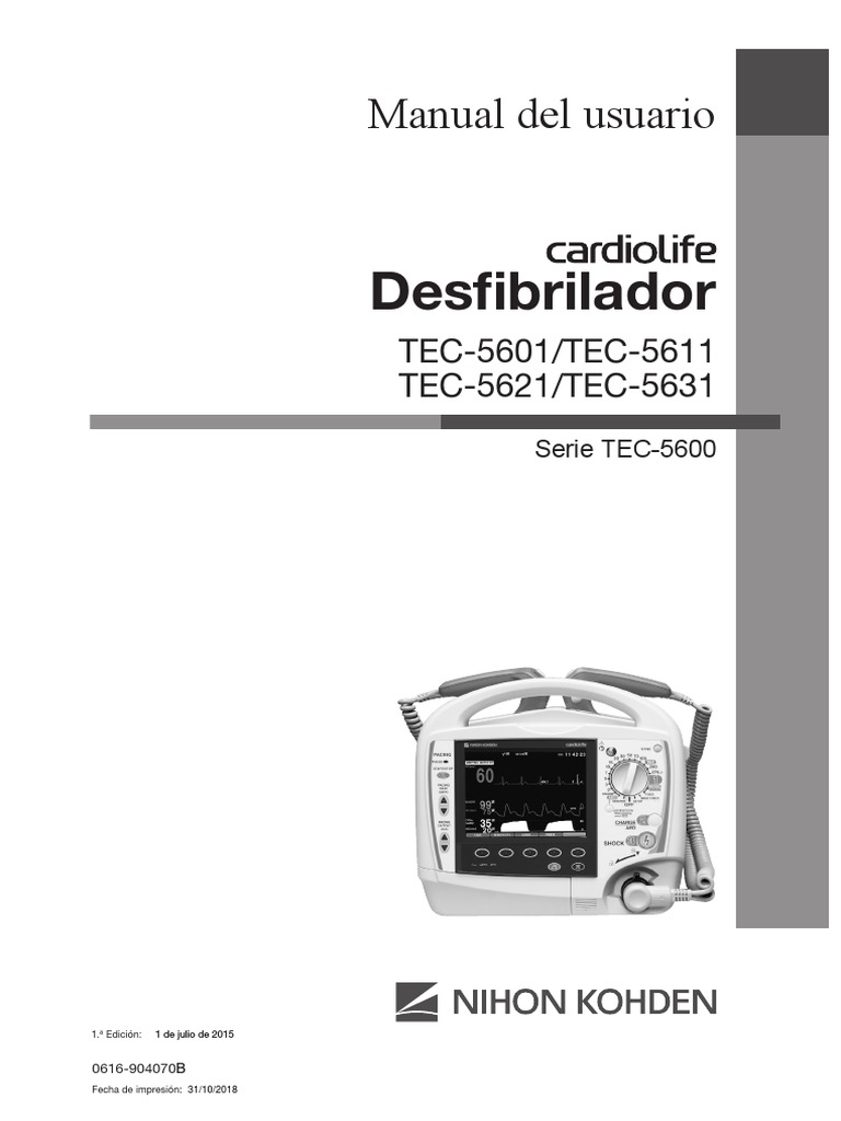 Nihon Kohden Defibrillator Tec5621 User Manual Authorized Dealers