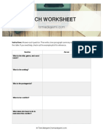 Pitch Worksheet: Instructions: Answer Each Question. Then Write A Two Paragraph Summary Using Your Answers From