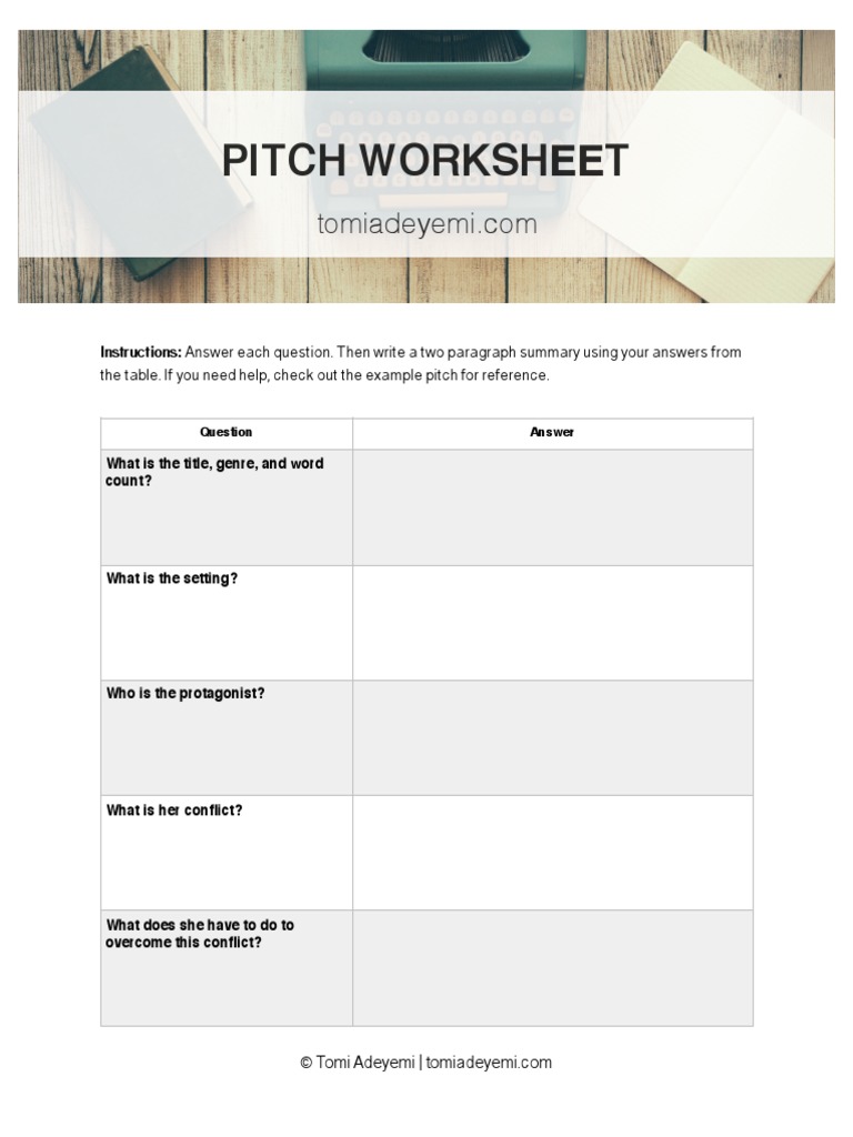 Pitch Worksheet PDF
