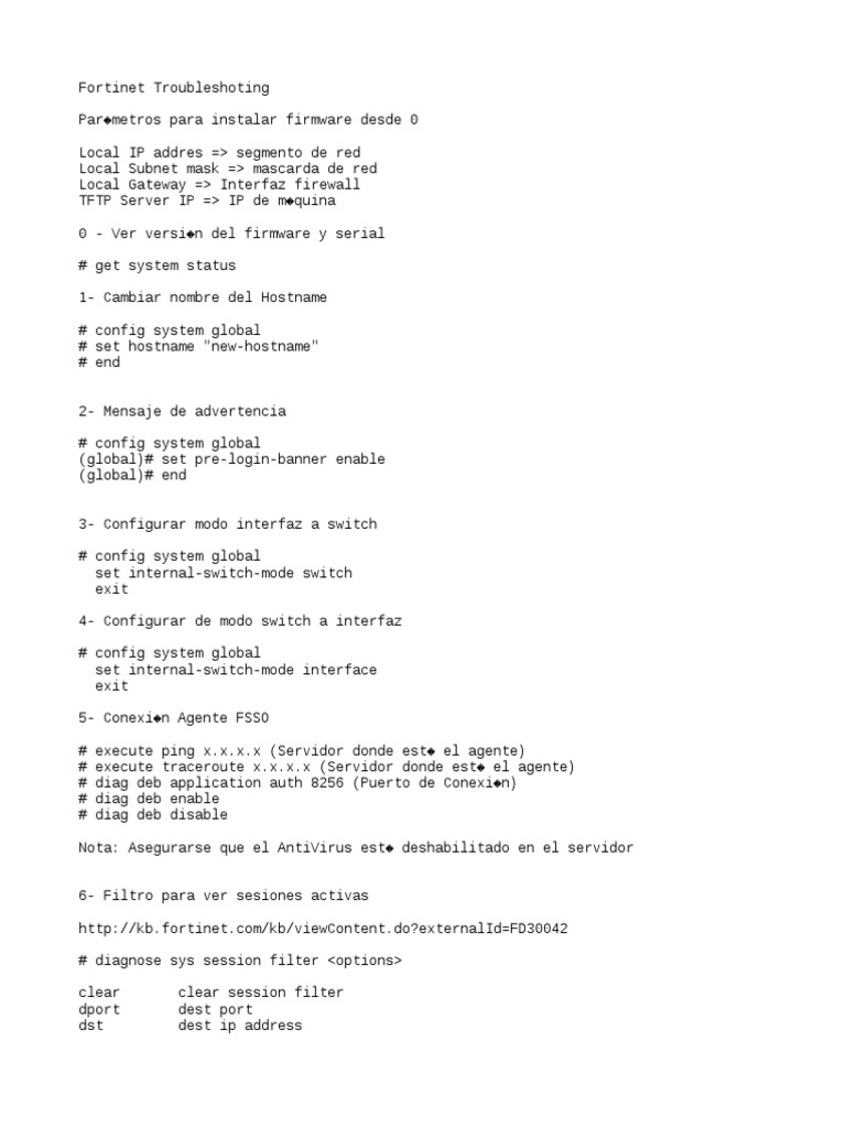Guía de Configuración y Troubleshooting Fortinet | PDF | Tecnología ...