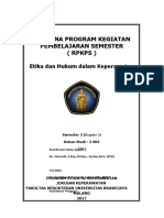 Rencana Program Kegiatan Pembelajaran Semester (RPKPS) : Etika Dan Hukum Dalam Keperawatan
