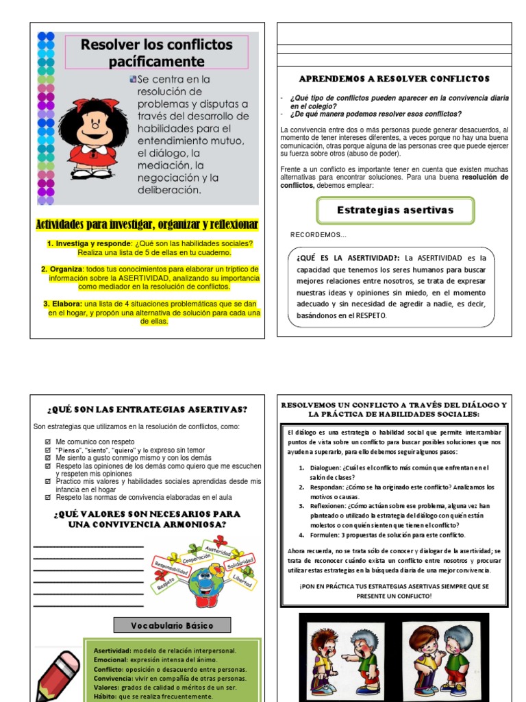Resolucion de Conflictos y Asertividad | PDF | Habilidades sociales ...