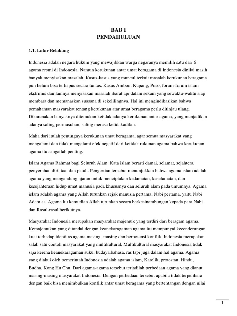 Makalah Kerukunan Antar Umat Beragama Hindu