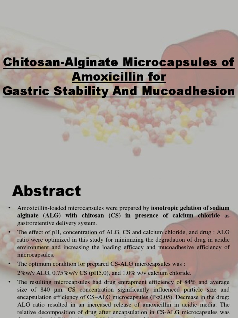 Amoxicillin Microcapsules for Gastric Stability | PDF | Chemistry ...