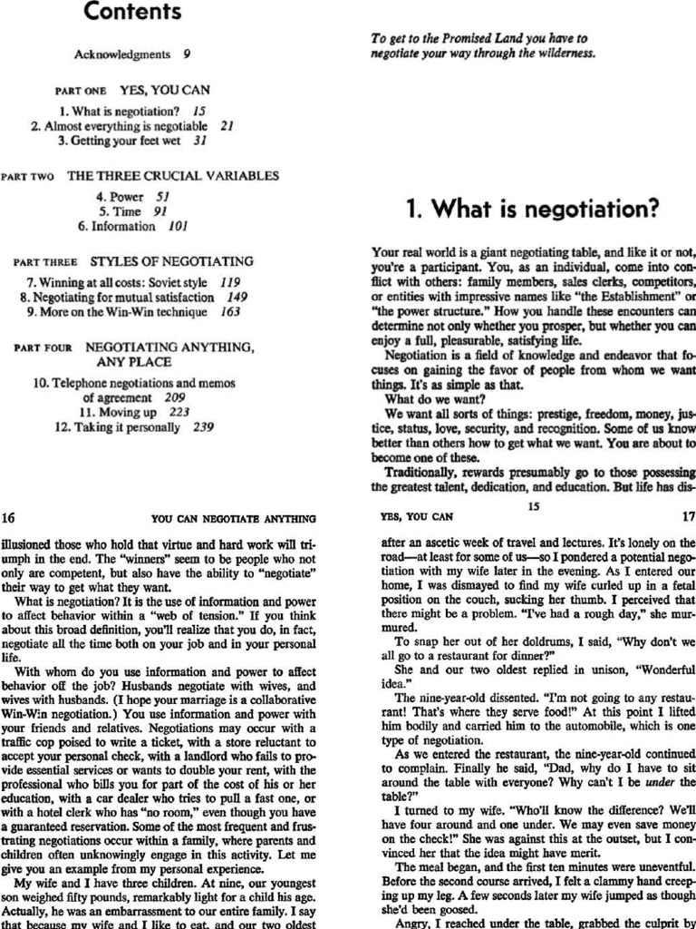 You Can Negotiate Anything 1980 Pdf Pdf