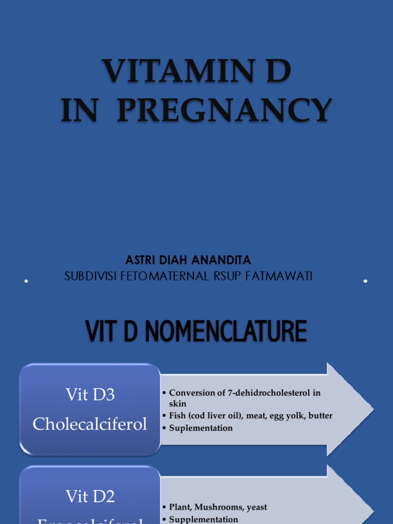 1 Vitamin D in Pregnancy PDF Vitamin D Dietary Supplements