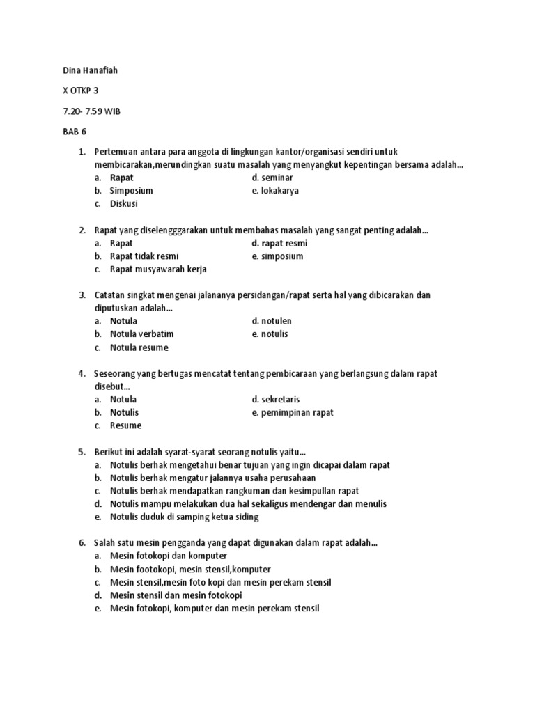 Soal Teknologi Perkantoran Edit