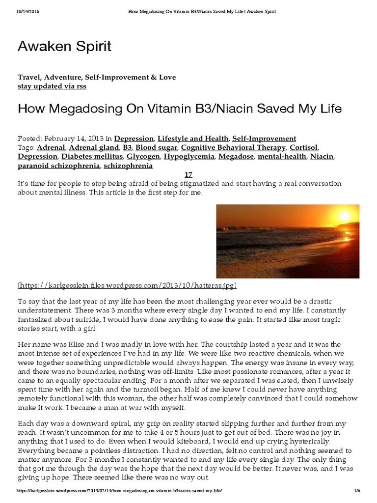 Vitamin B3 (Niacin) and Vitamin C For Depression How Megadosing On