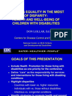 Pursuing Equality in The Midst of Disparity: Health and Well-Being of Children With Disabilities