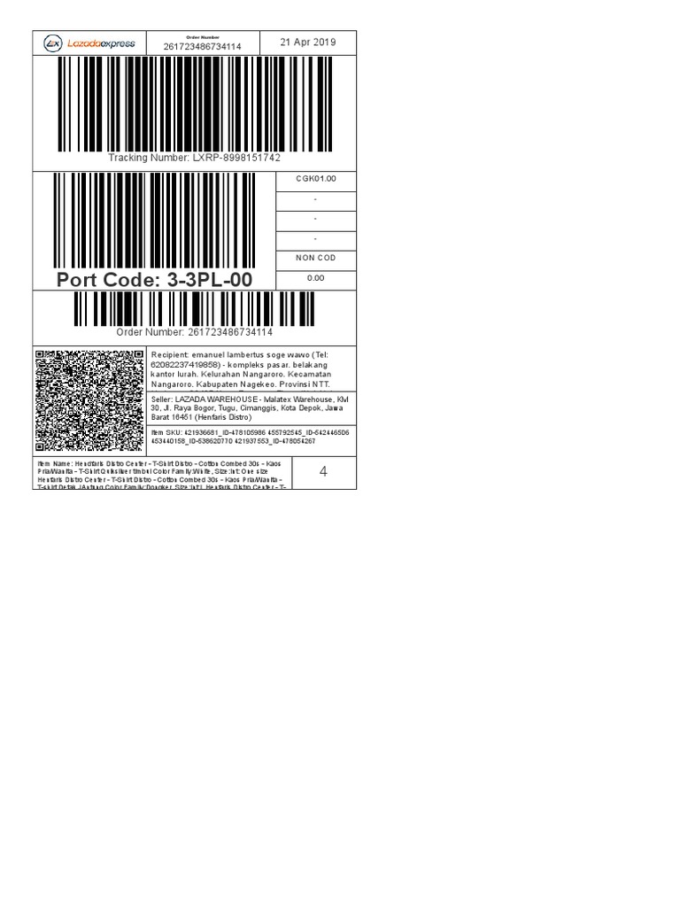 Lazada Order Details for Henfaris Distro | PDF | Jakarta | Business