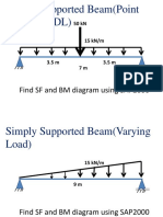 Simply Supported Beam (Point Load and UDL) : Find SF and BM Diagram Using SAP2000