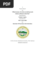 "Effectiveness of Online Marketing Tools Halexo Software Industries" Mukesh Singha Miss .Kiran Bedi Bachelor of Business Administration