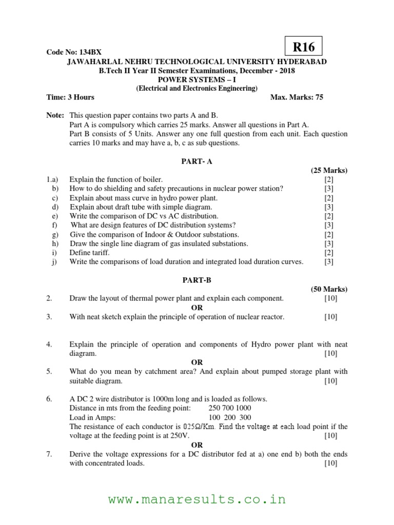 Analysis of Power Systems Exam Questions Focusing on Thermal, Nuclear
