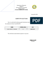 Certification of Enrolment