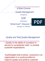 A Short Course in Quality Management: Mohammad T. Alsayyed, PHD, Pe