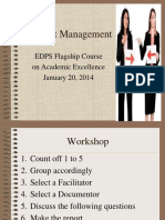 Conflict Management: EDPS Flagship Course On Academic Excellence January 20, 2014