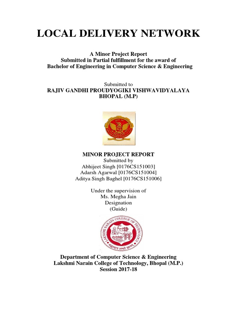 Minor Proj Cover Pages | PDF | Engineering | Computer Science