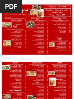 Food menu